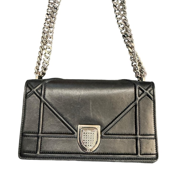 Dior DIORAMA LEATHER CROSSBODY BAG Black - Picture 4 of 14